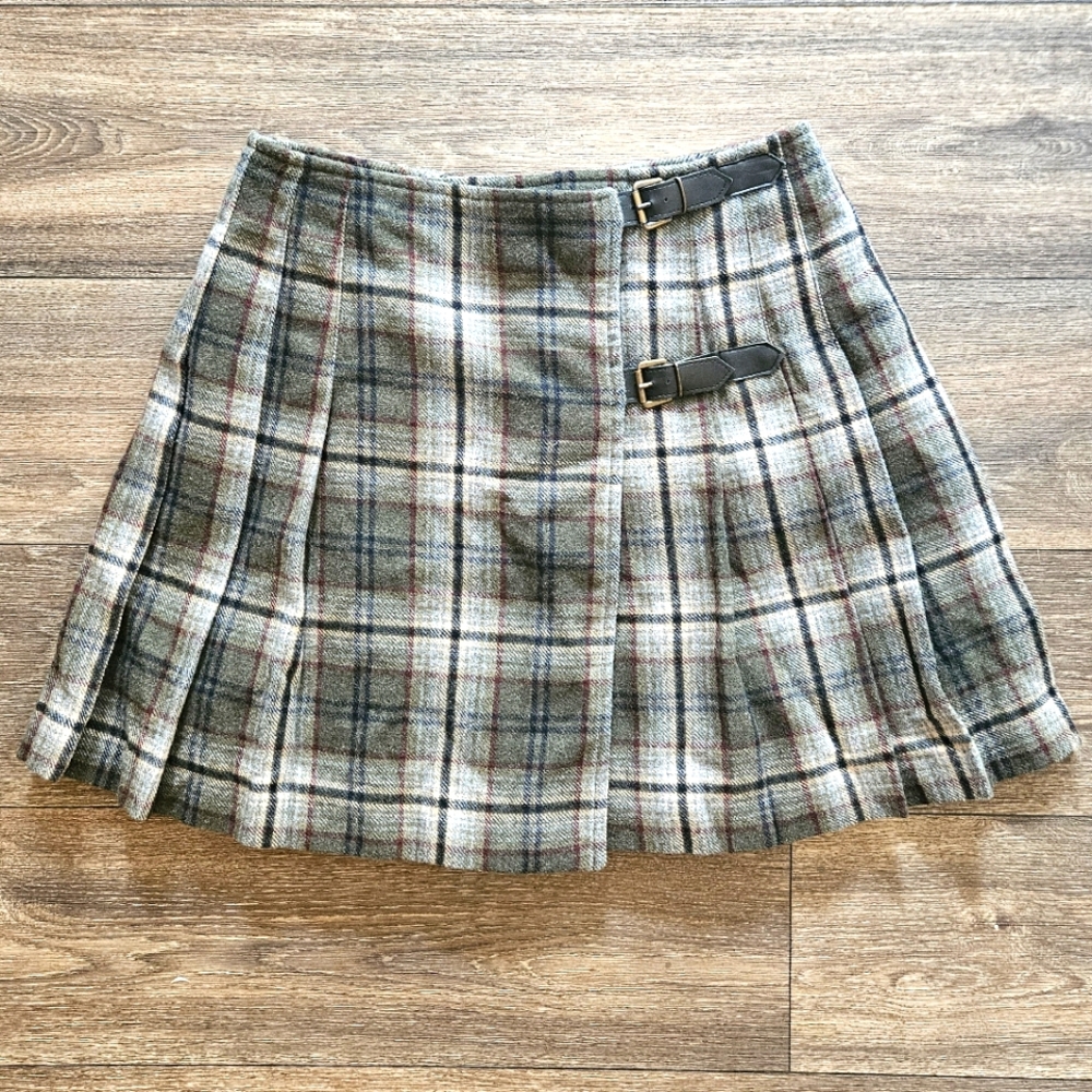 The Limited vintage pleated wool blend mini skirt